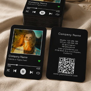 Tarjeta De Visita Foto de canción de reproductor de música con códig