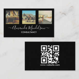 Tarjeta De Visita Foto de código QR con logotipo o imagen