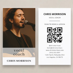 Tarjeta De Visita Foto de código QR de entrenador vocal