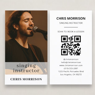 Tarjeta De Visita Foto de código QR de instructor de canto