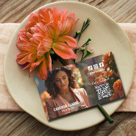 Tarjeta De Visita Foto de código QR en medios sociales