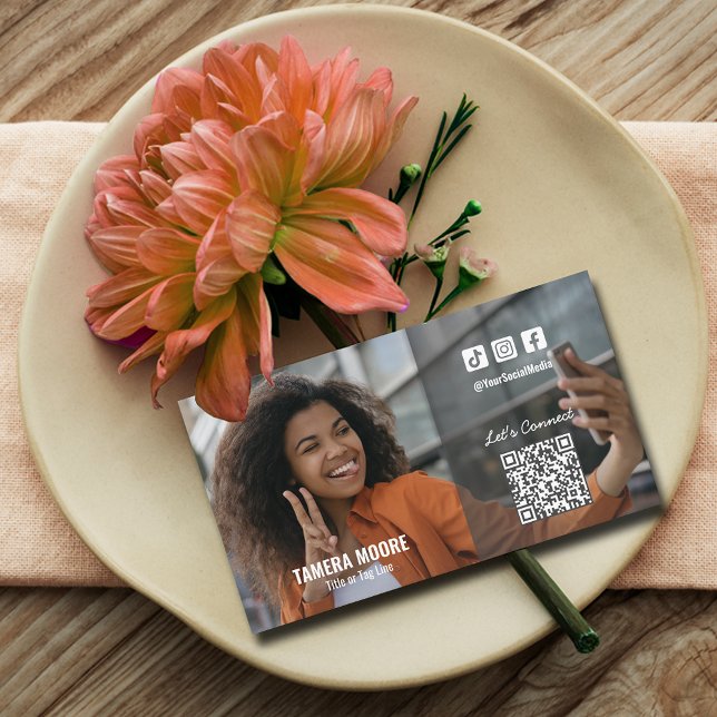 Tarjeta De Visita Foto de código QR en medios sociales (Subido por el creador)