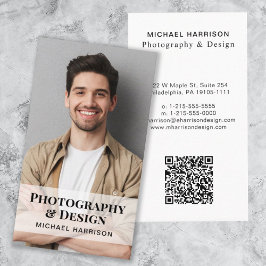 Tarjeta De Visita Foto de código QR profesional
