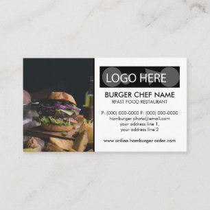 Tarjeta De Visita Foto de comida rápida de hamburguesa