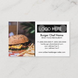 Tarjeta De Visita Foto de comida rápida de hamburguesa patatas frita