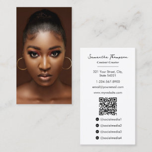Tarjeta De Visita Foto de creador de contenido de belleza de moda