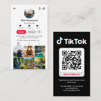 Tarjeta De Visita Foto de cuadrícula de perfil de Tiktok Sígueme cód