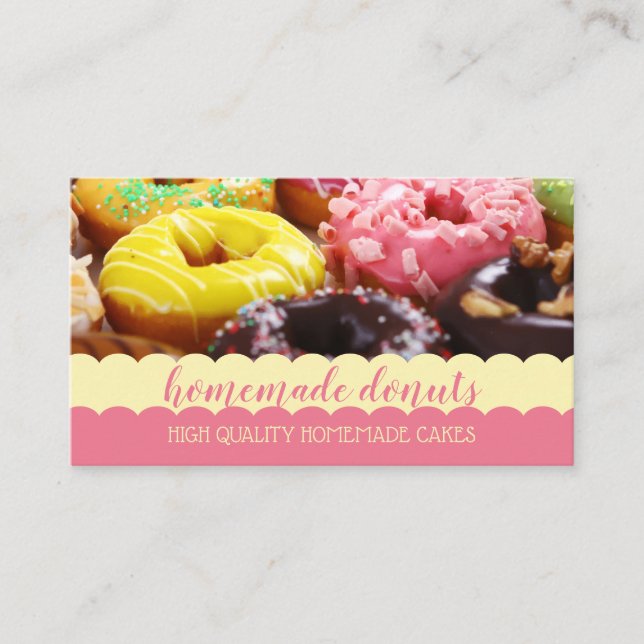 Tarjeta De Visita Foto de Donut Delicioso (Anverso)