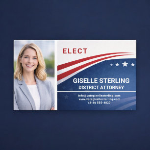 Tarjeta De Visita Foto de elección de votante de fiscal de distrito