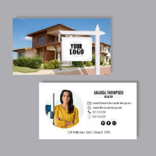 Tarjeta De Visita Foto de empleado profesional de bienes raíces
