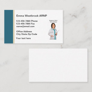 Tarjeta De Visita Foto de enfermera profesional médica