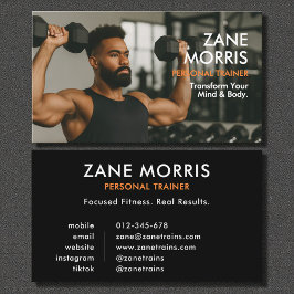 Tarjeta De Visita Foto de Entrenador Personal de Fitness