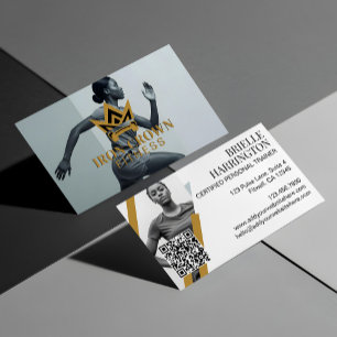Tarjeta De Visita Foto de Entrenador Personal de Fitness de Corona R