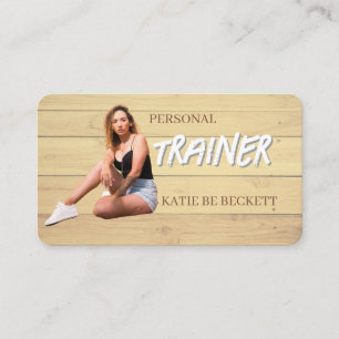 Tarjeta De Visita Foto de Entrenador Personal Moderno y Tendencia T