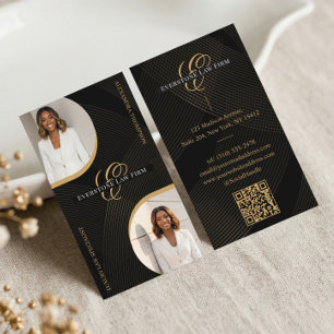 Tarjeta De Visita Foto de estudio de bufete de abogados con monogram