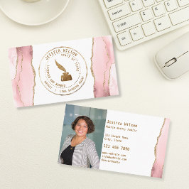 Tarjeta De Visita Foto de firma del logotipo del logotipo del notari