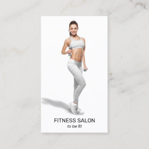 Tarjeta De Visita Foto de Fitness de Entrenador Personal Moderno y T