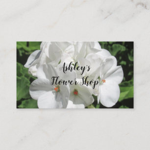 Tarjeta De Visita Foto de flor de geranio blanco bonito