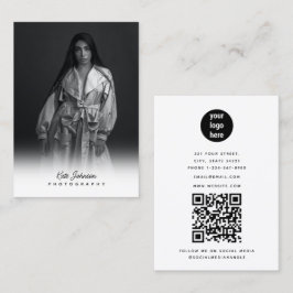 Tarjeta De Visita Foto de fotógrafo con logotipo comercial de Script