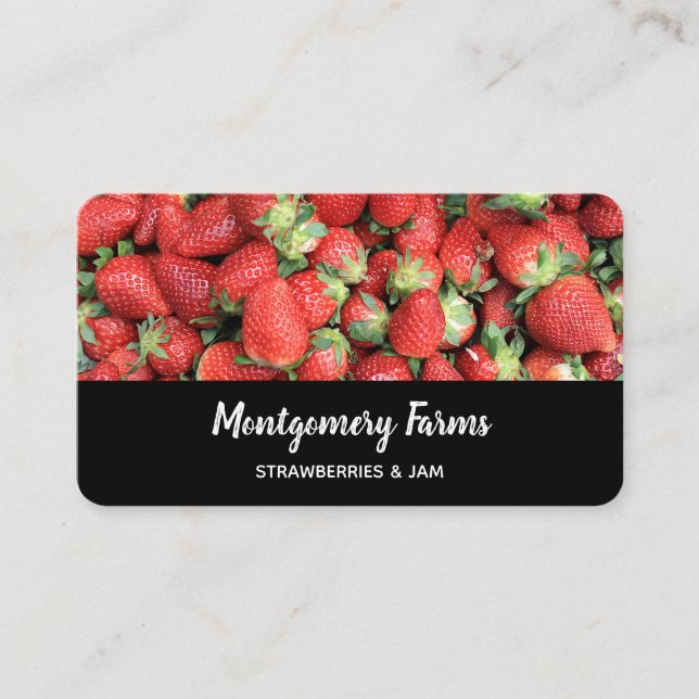 Tarjeta De Visita Foto de Fresas de Jugo Rojo (Anverso)