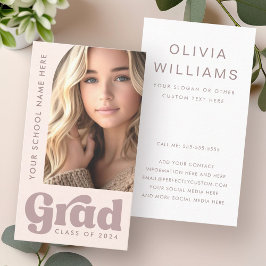 Tarjeta De Visita Foto de graduación de estudiante de grado retro ro
