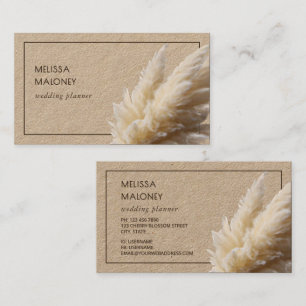 Tarjeta De Visita Foto de hierba de Pampas en papel Kraft