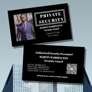 Tarjeta De Visita Foto de ID de Guardia de Seguridad Personalizada I