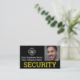 Tarjeta De Visita Foto de ID profesional de guardia de seguridad sob