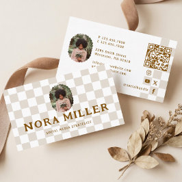 Tarjeta De Visita Foto de Influencer de Redes Sociales con Patrón de