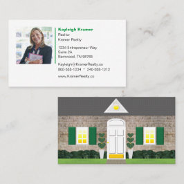 Tarjeta De Visita Foto de la casa de ladrillo encalado de Realtor