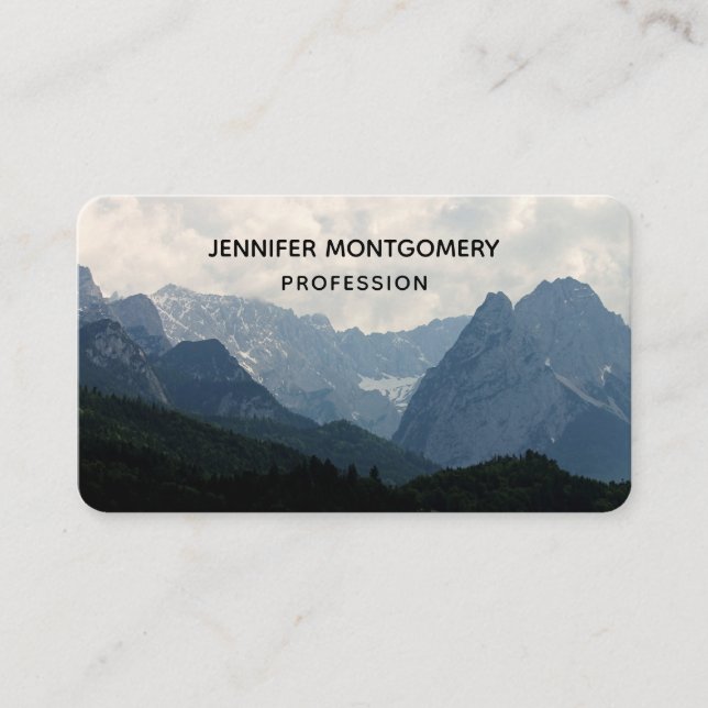 Tarjeta De Visita Foto de la naturaleza de las montañas alpinas (Anverso)