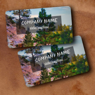 Tarjeta De Visita Foto de la naturaleza de los pinos de las montañas