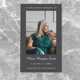 Tarjeta De Visita Foto de la oración funeraria elegante y minimalist