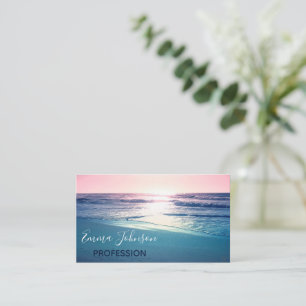 Tarjeta De Visita Foto de la playa tropical de Summer Sea Sunset