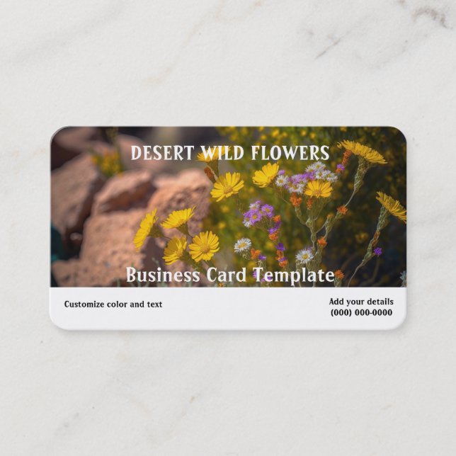 Tarjeta De Visita Foto de las flores silvestres del desierto (Anverso)