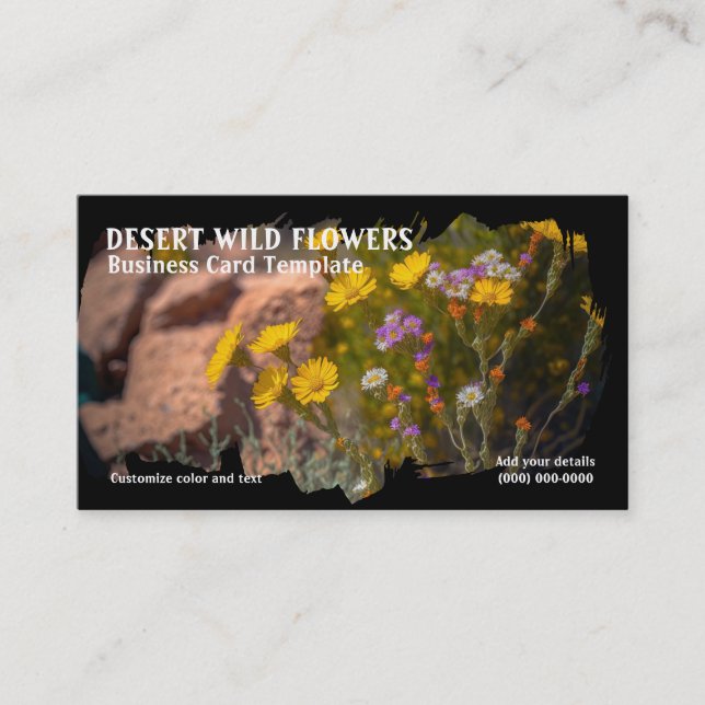 Tarjeta De Visita Foto de las flores silvestres del desierto (Anverso)