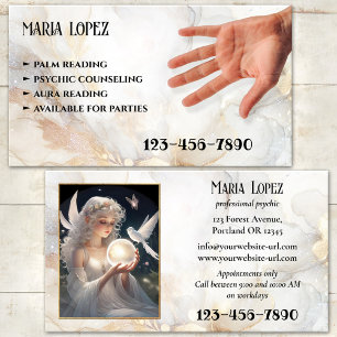 Tarjeta De Visita Foto de Lectora Psíquica de Manos o Aura