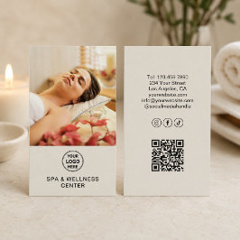 Tarjeta De Visita Foto de logotipo personalizado QR Spa Centro de bi