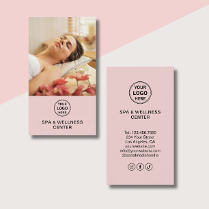 Tarjeta De Visita Foto de logotipo personalizado Spa Wellness Center