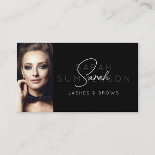 Tarjeta De Visita Foto de Maquillaje de Cejas Pestañas Elegantes en