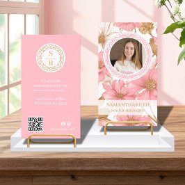 Tarjeta De Visita Foto de marca con logotipo de Monograma Botánico F