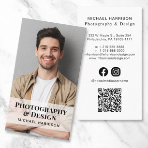 Tarjeta De Visita Foto de medios sociales con código QR profesional