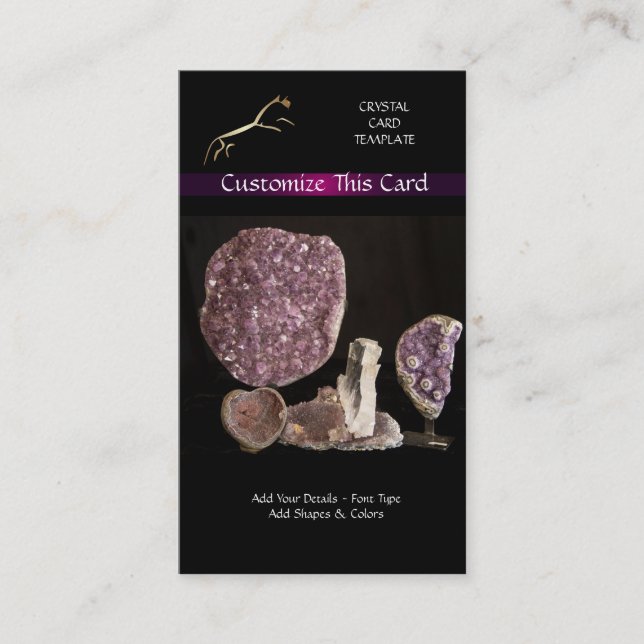 Tarjeta De Visita Foto de mineros de Amethyst & Gemstone (Anverso)