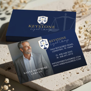Tarjeta De Visita Foto de Monograma de Abogado de Bufete de Abogados