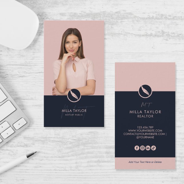 Tarjeta De Visita Foto de monograma público de notario profesional (Subido por el creador)