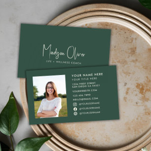 Tarjeta De Visita Foto de Negocios Profesional Minimalista Moderna