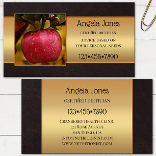 Tarjeta De Visita Foto de nutricionista dietista profesional