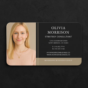 Tarjeta De Visita Foto de oro negro para consultores
