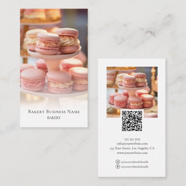 Tarjeta De Visita Foto de panadería Superposición de medios sociales (Anverso / Reverso)