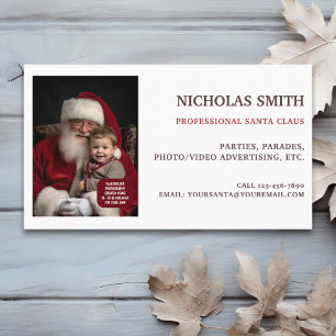 Tarjeta De Visita Foto de Papá Noel profesional